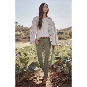 J Jill Denim Women's Authentic‎ Fit Slim Ankle Pants Olive Green Size 4 Petite